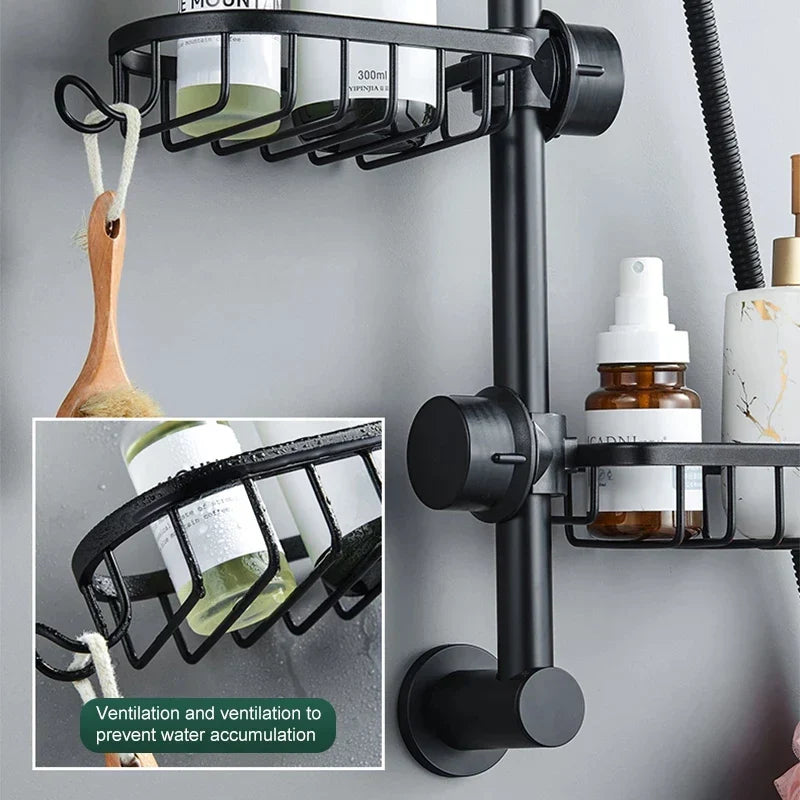 Adjustable Shower Caddy Bathroom and Kitchen Organizer by DecorBites™